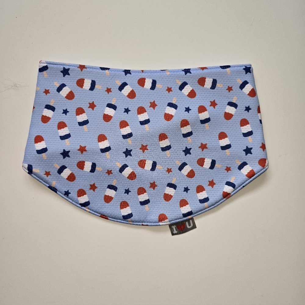 Pet Cooling Bandana L/XL Red, White, & Blue Rocket Popsicle Stars